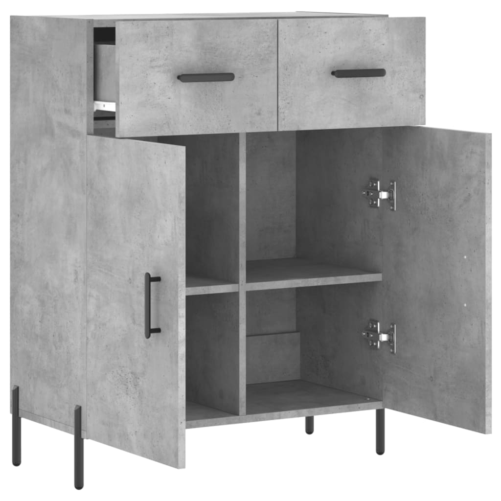 Dressoir 69,5x34x90 cm bewerkt hout betongrijs is nu te koop bij PeponiXL, paradijselijk wonen!