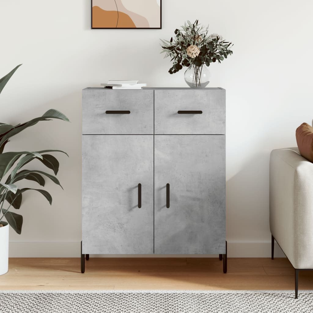 Dressoir 69,5x34x90 cm bewerkt hout betongrijs is nu te koop bij PeponiXL, paradijselijk wonen!