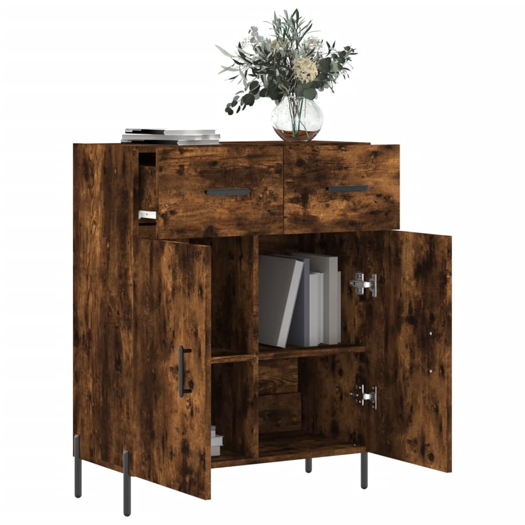 Dressoir 69,5x34x90 cm bewerkt hout gerookt eikenkleurig is nu te koop bij PeponiXL, paradijselijk wonen!
