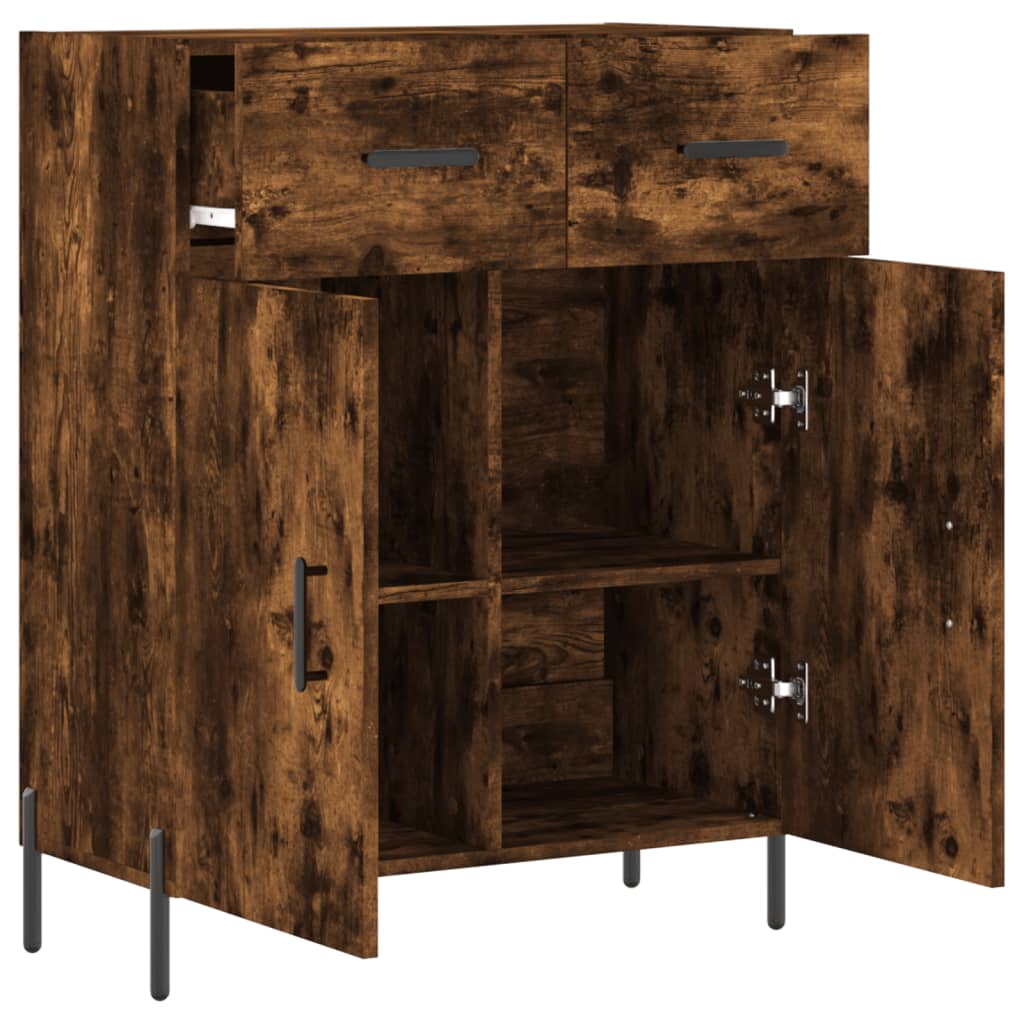 Dressoir 69,5x34x90 cm bewerkt hout gerookt eikenkleurig is nu te koop bij PeponiXL, paradijselijk wonen!