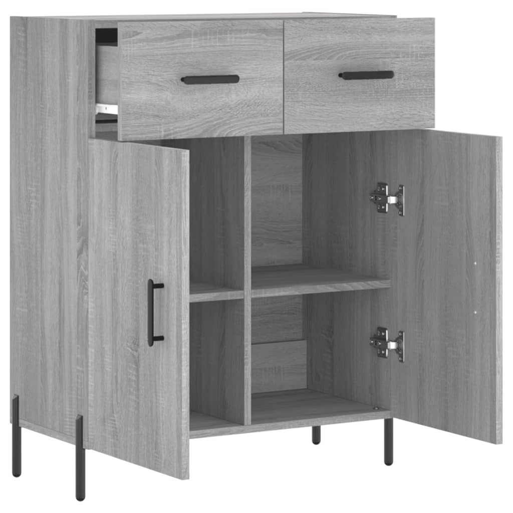 Dressoir 69,5x34x90 cm bewerkt hout grijs sonoma eikenkleurig is nu te koop bij PeponiXL, paradijselijk wonen!