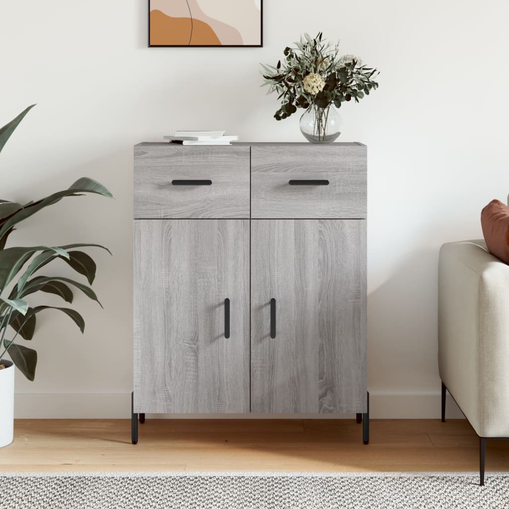 Dressoir 69,5x34x90 cm bewerkt hout grijs sonoma eikenkleurig is nu te koop bij PeponiXL, paradijselijk wonen!
