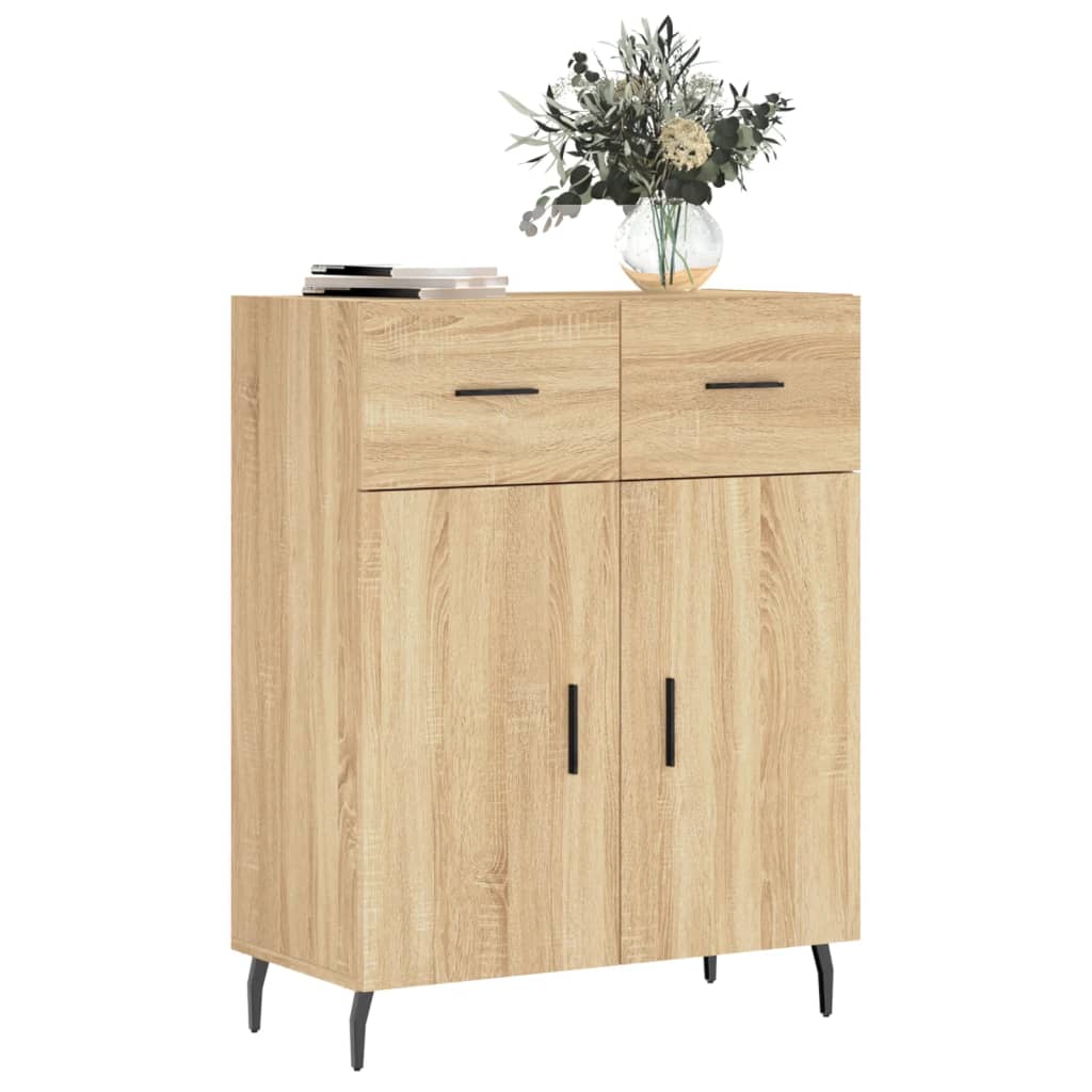 Dressoir 69,5x34x90 cm bewerkt hout sonoma eikenkleurig is nu te koop bij PeponiXL, paradijselijk wonen!