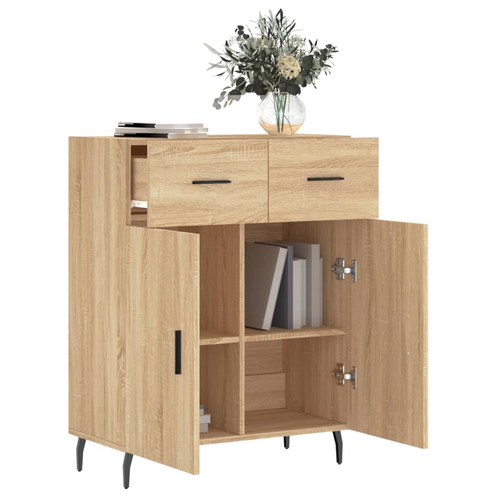 Dressoir 69,5x34x90 cm bewerkt hout sonoma eikenkleurig is nu te koop bij PeponiXL, paradijselijk wonen!