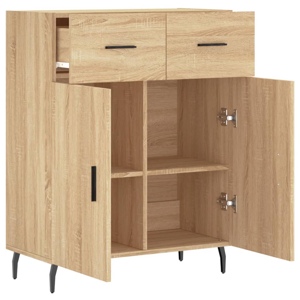 Dressoir 69,5x34x90 cm bewerkt hout sonoma eikenkleurig is nu te koop bij PeponiXL, paradijselijk wonen!