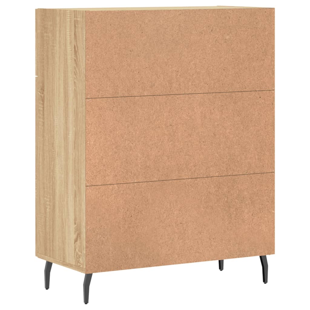 Dressoir 69,5x34x90 cm bewerkt hout sonoma eikenkleurig is nu te koop bij PeponiXL, paradijselijk wonen!