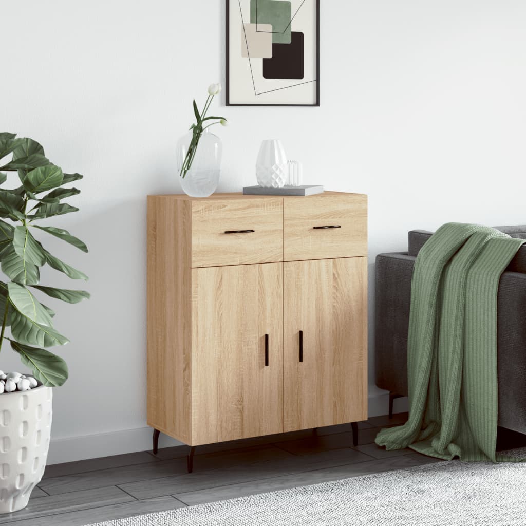 Dressoir 69,5x34x90 cm bewerkt hout sonoma eikenkleurig is nu te koop bij PeponiXL, paradijselijk wonen!