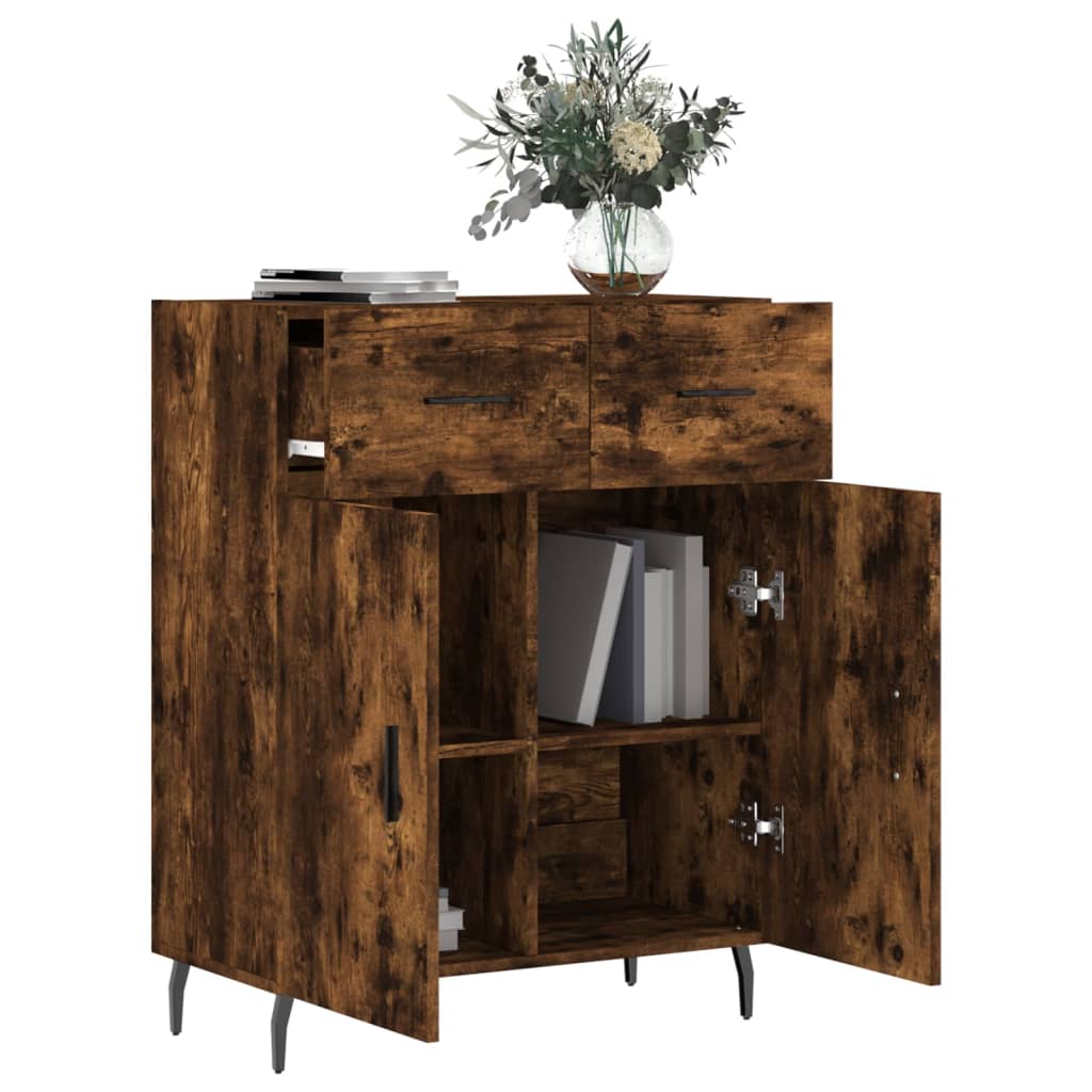 Dressoir 69,5x34x90 cm bewerkt hout gerookt eikenkleurig is nu te koop bij PeponiXL, paradijselijk wonen!