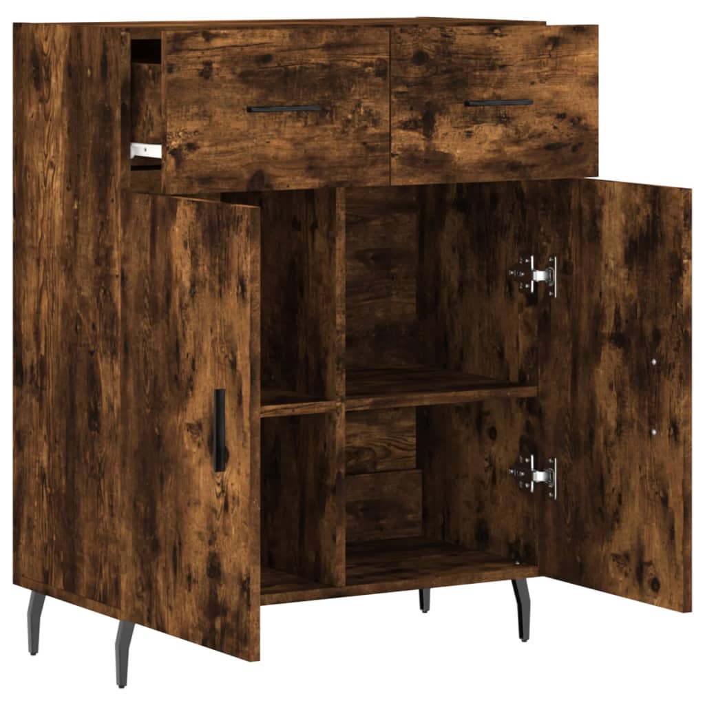 Dressoir 69,5x34x90 cm bewerkt hout gerookt eikenkleurig is nu te koop bij PeponiXL, paradijselijk wonen!