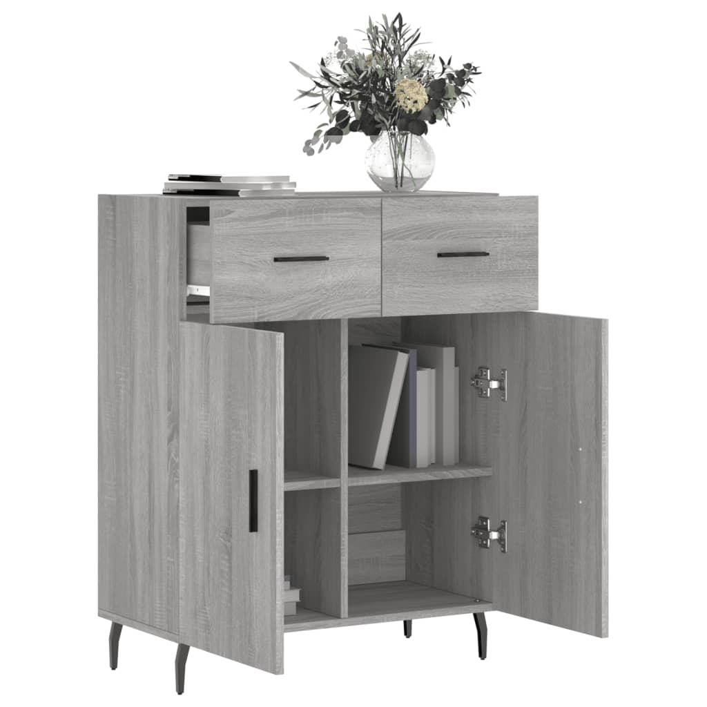 Dressoir 69,5x34x90 cm bewerkt hout grijs sonoma eikenkleurig is nu te koop bij PeponiXL, paradijselijk wonen!