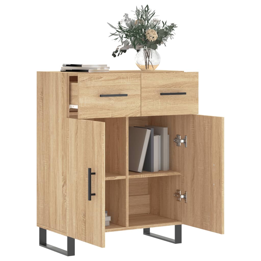 Dressoir 69,5x34x90 cm bewerkt hout sonoma eikenkleurig is nu te koop bij PeponiXL, paradijselijk wonen!