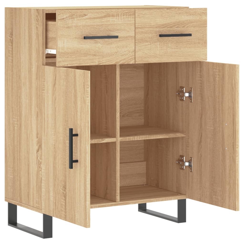 Dressoir 69,5x34x90 cm bewerkt hout sonoma eikenkleurig is nu te koop bij PeponiXL, paradijselijk wonen!