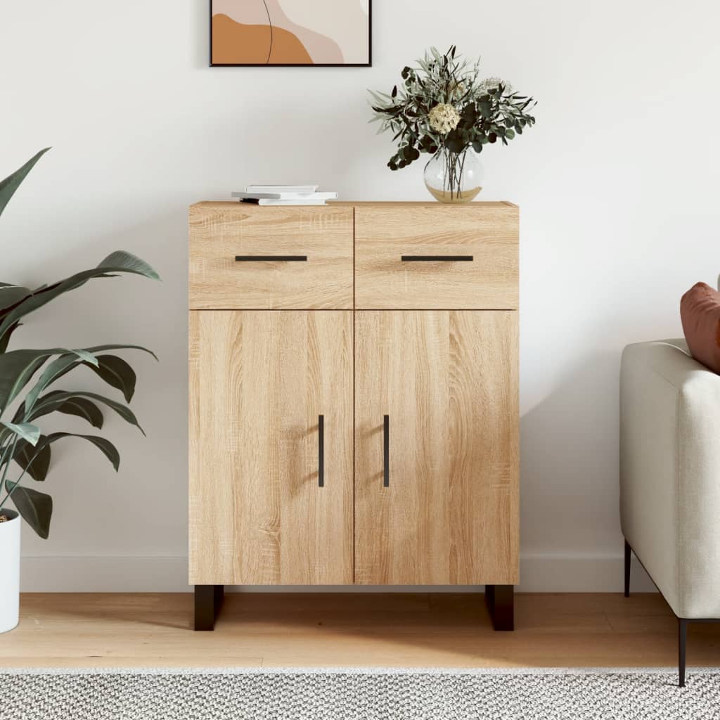 Dressoir 69,5x34x90 cm bewerkt hout sonoma eikenkleurig is nu te koop bij PeponiXL, paradijselijk wonen!