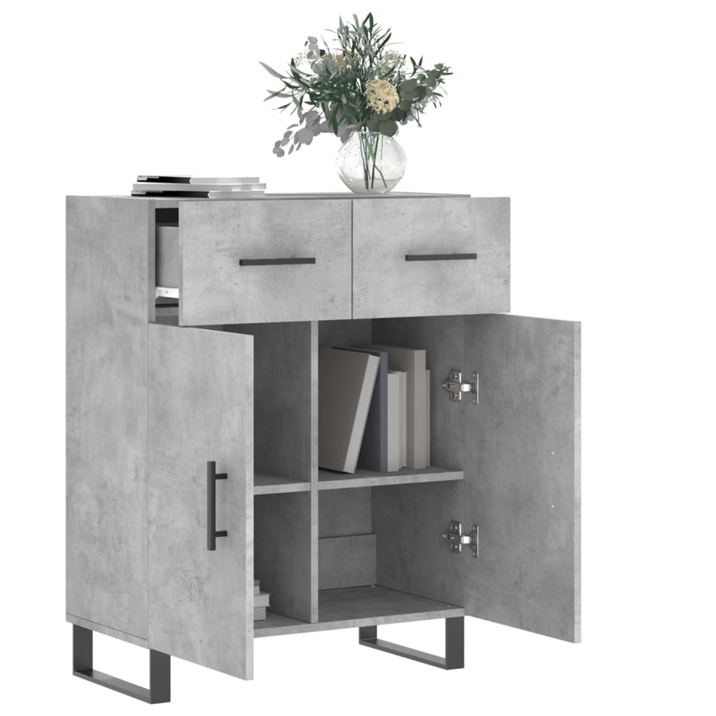 Dressoir 69,5x34x90 cm bewerkt hout betongrijs is nu te koop bij PeponiXL, paradijselijk wonen!