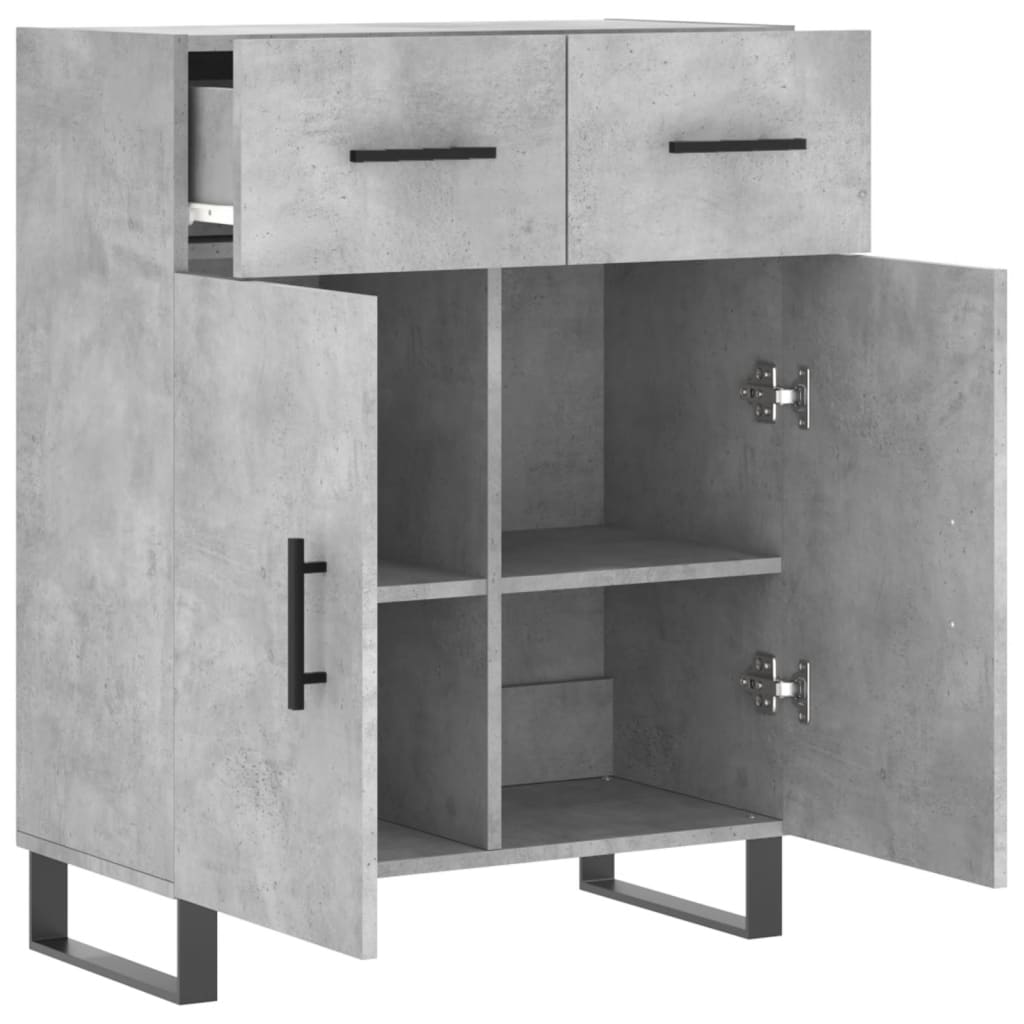 Dressoir 69,5x34x90 cm bewerkt hout betongrijs is nu te koop bij PeponiXL, paradijselijk wonen!