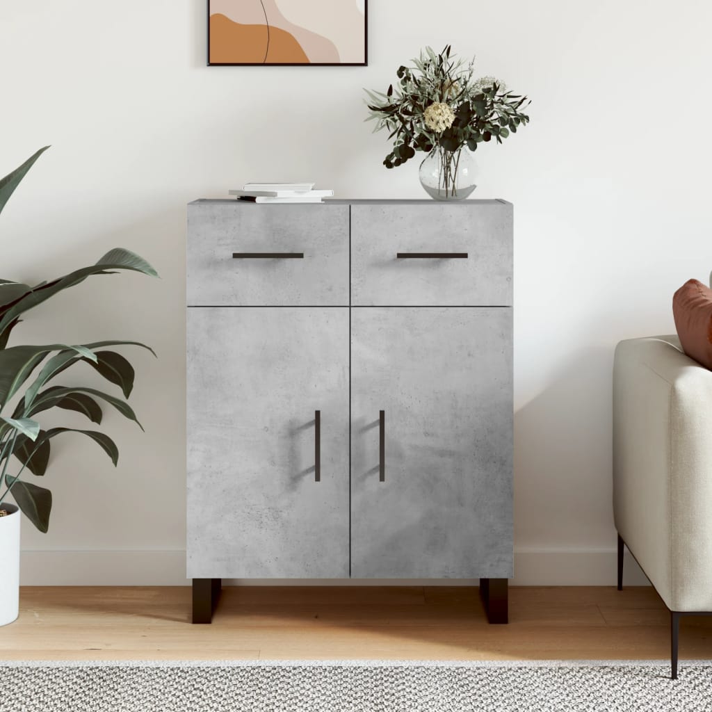 Dressoir 69,5x34x90 cm bewerkt hout betongrijs is nu te koop bij PeponiXL, paradijselijk wonen!