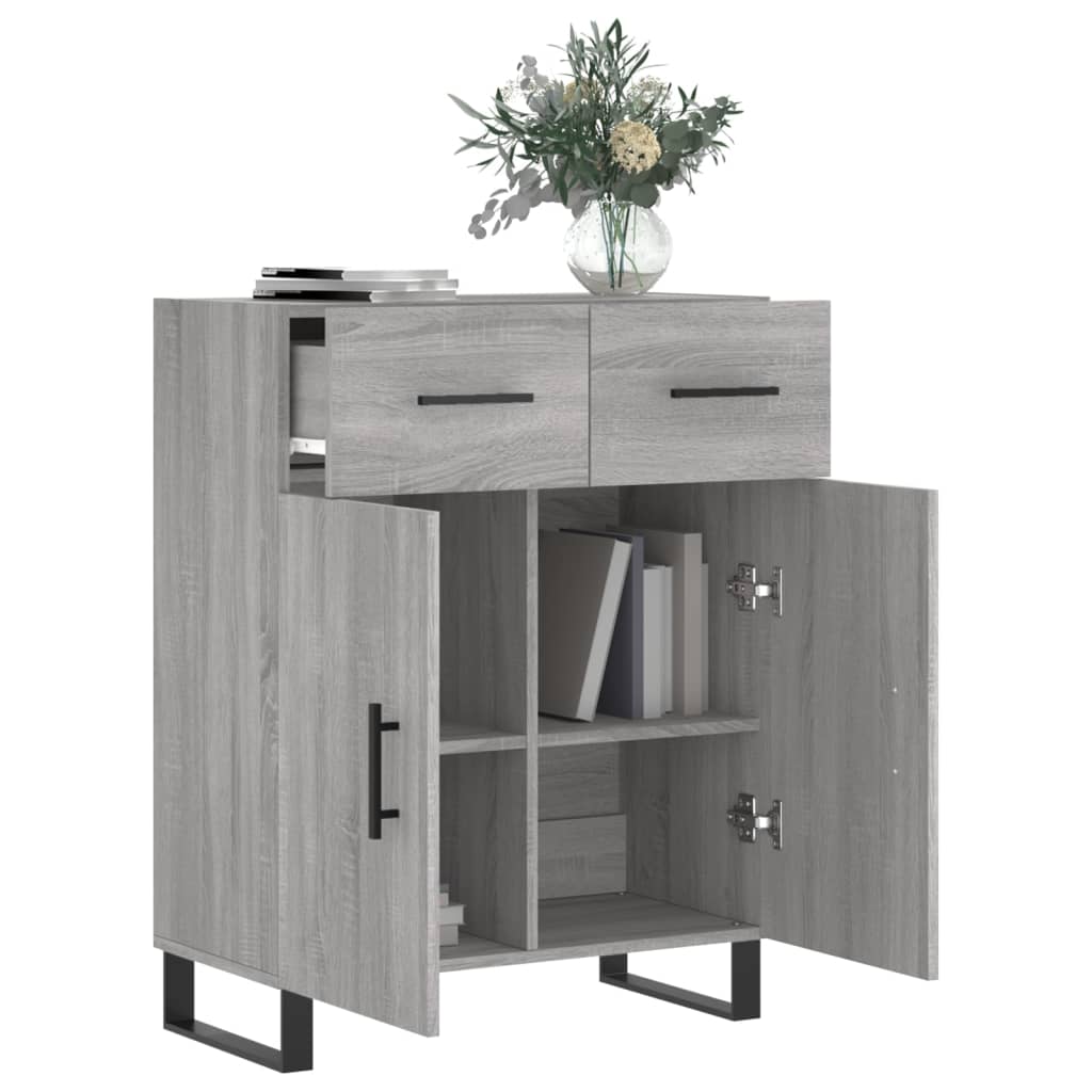 Dressoir 69,5x34x90 cm bewerkt hout grijs sonoma eikenkleurig is nu te koop bij PeponiXL, paradijselijk wonen!