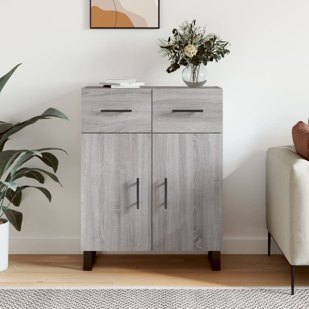 Dressoir 69,5x34x90 cm bewerkt hout grijs sonoma eikenkleurig is nu te koop bij PeponiXL, paradijselijk wonen!