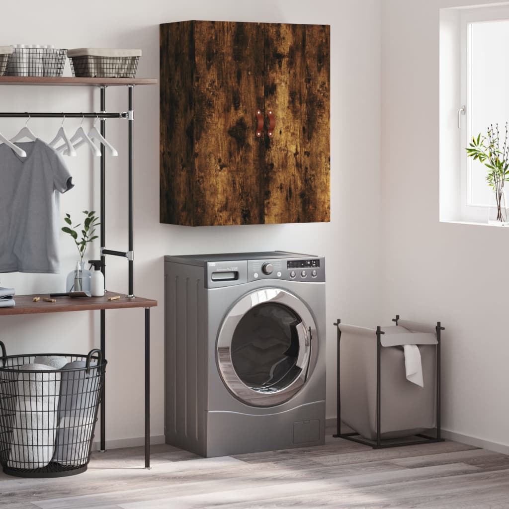 Wandkast 69,5x34x90 cm gerookt eikenkleurig is nu te koop bij PeponiXL, paradijselijk wonen!