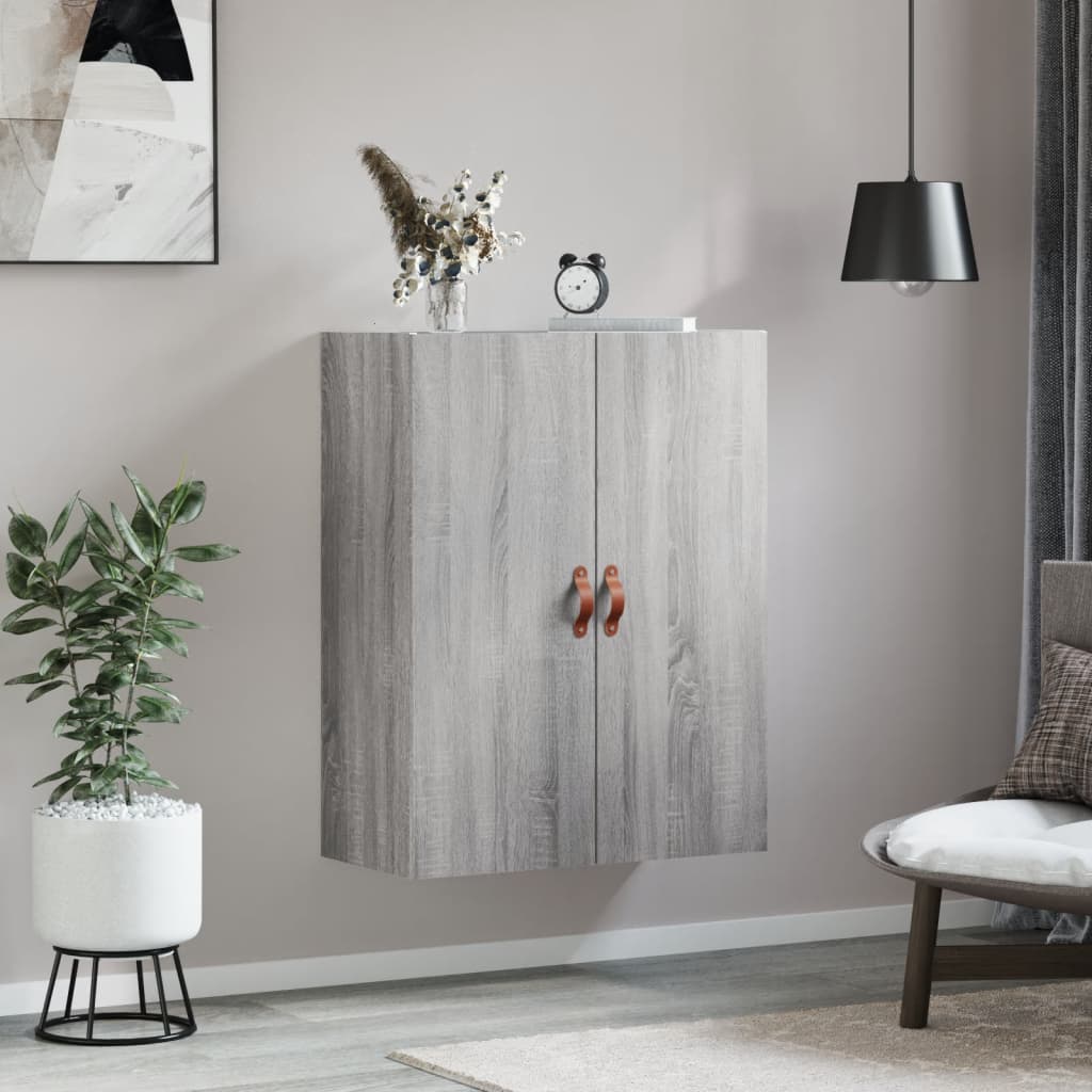 Wandkast 69,5x34x90 cm grijs sonoma eikenkleurig is nu te koop bij PeponiXL, paradijselijk wonen!