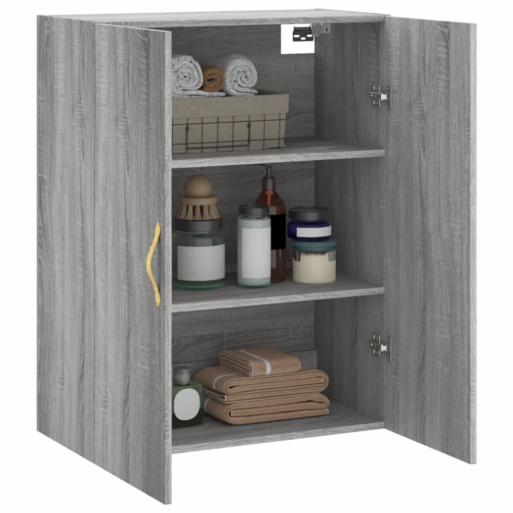 Wandkast 69,5x34x90 cm grijs sonoma eikenkleurig is nu te koop bij PeponiXL, paradijselijk wonen!