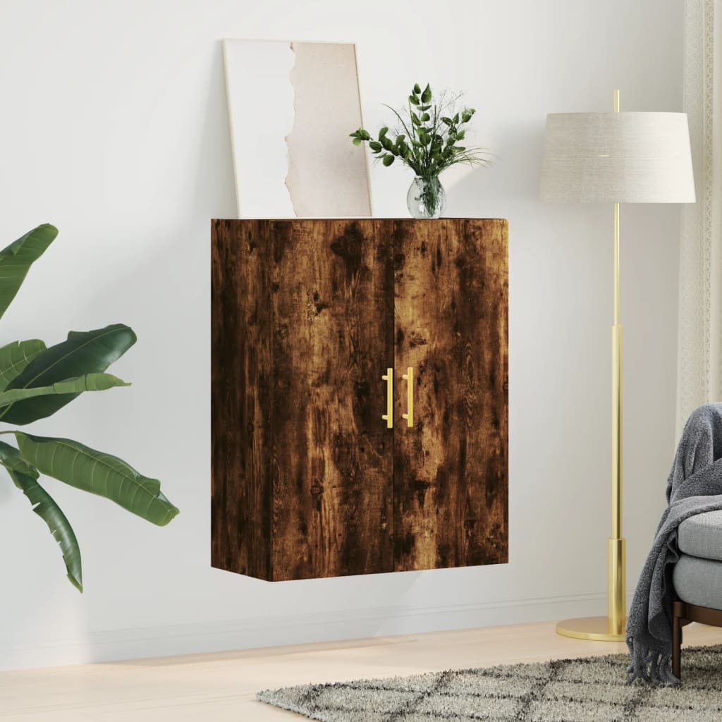 Wandkast 69,5x34x90 cm gerookt eikenkleurig is nu te koop bij PeponiXL, paradijselijk wonen!