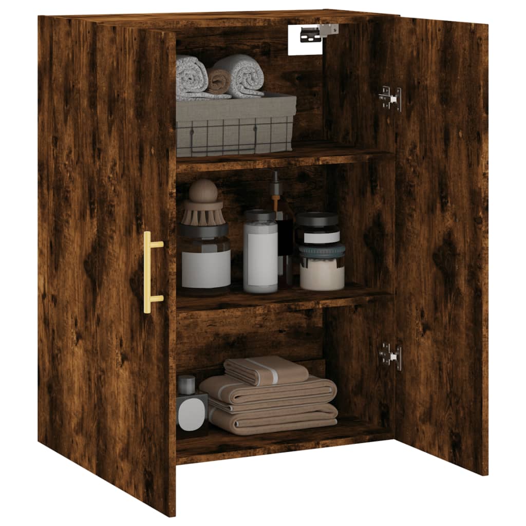 Wandkast 69,5x34x90 cm gerookt eikenkleurig is nu te koop bij PeponiXL, paradijselijk wonen!