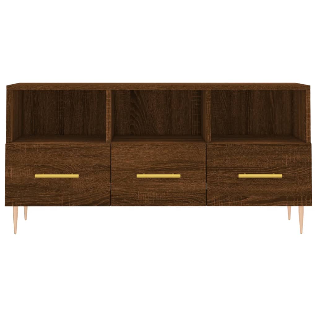 Tv-meubel 102x36x50 cm bewerkt hout bruin eikenkleur is nu te koop bij PeponiXL, paradijselijk wonen!