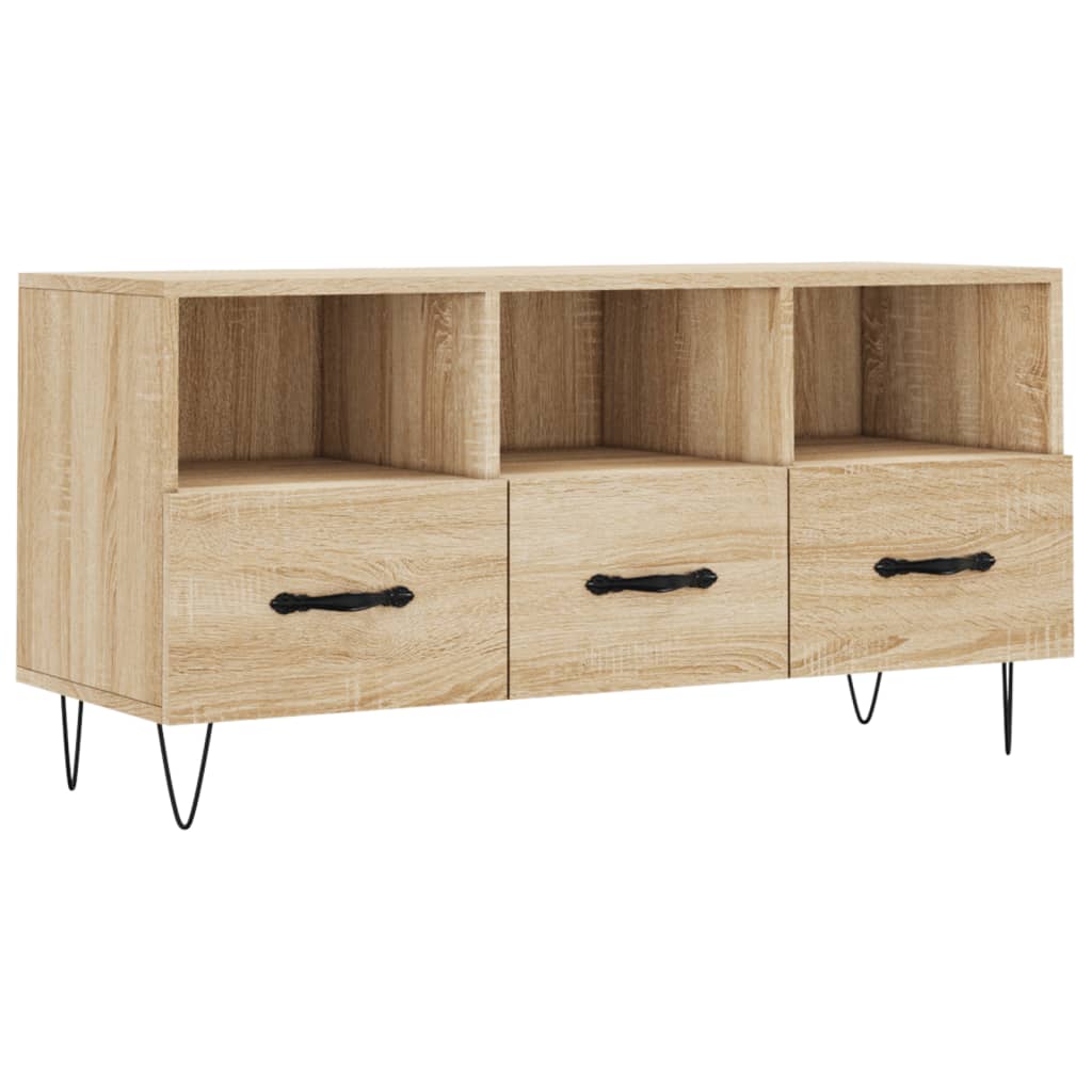 Tv-meubel 102x36x50 cm bewerkt hout sonoma eikenkleurig is nu te koop bij PeponiXL, paradijselijk wonen!