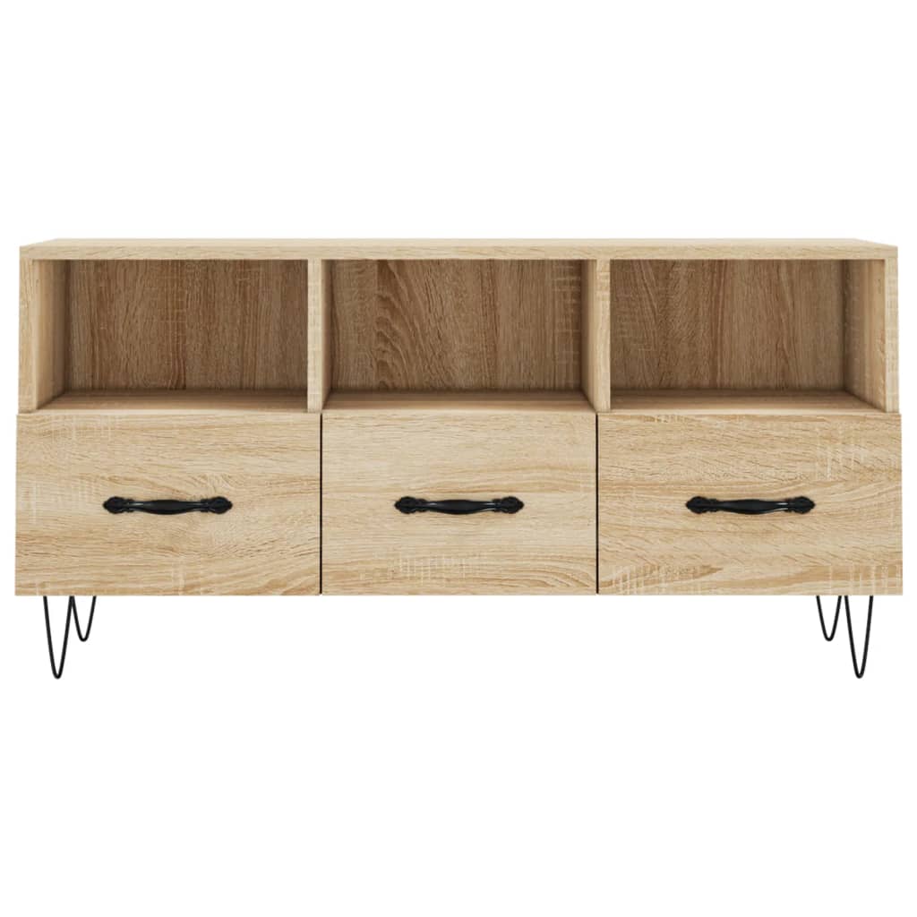 Tv-meubel 102x36x50 cm bewerkt hout sonoma eikenkleurig is nu te koop bij PeponiXL, paradijselijk wonen!