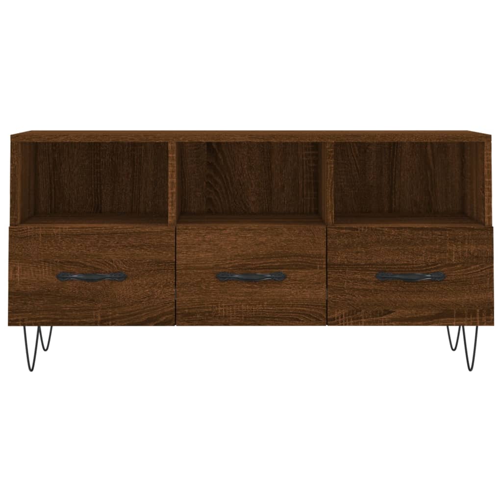 Tv-meubel 102x36x50 cm bewerkt hout bruin eikenkleur is nu te koop bij PeponiXL, paradijselijk wonen!