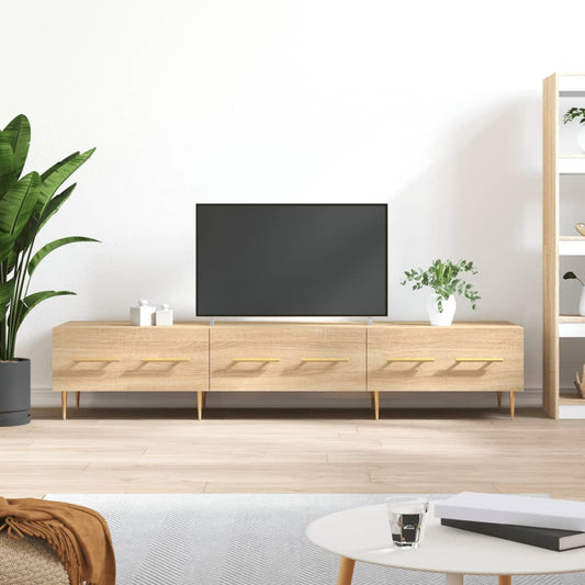 Tv-meubel 150x36x30 cm bewerkt hout sonoma eikenkleurig is nu te koop bij PeponiXL, paradijselijk wonen!