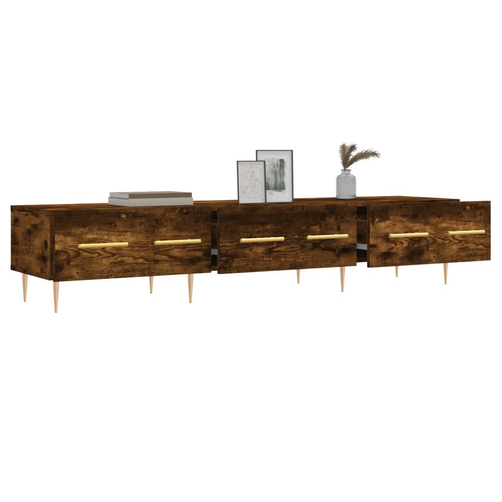 Tv-meubel 150x36x30 cm bewerkt hout gerookt eikenkleurig is nu te koop bij PeponiXL, paradijselijk wonen!