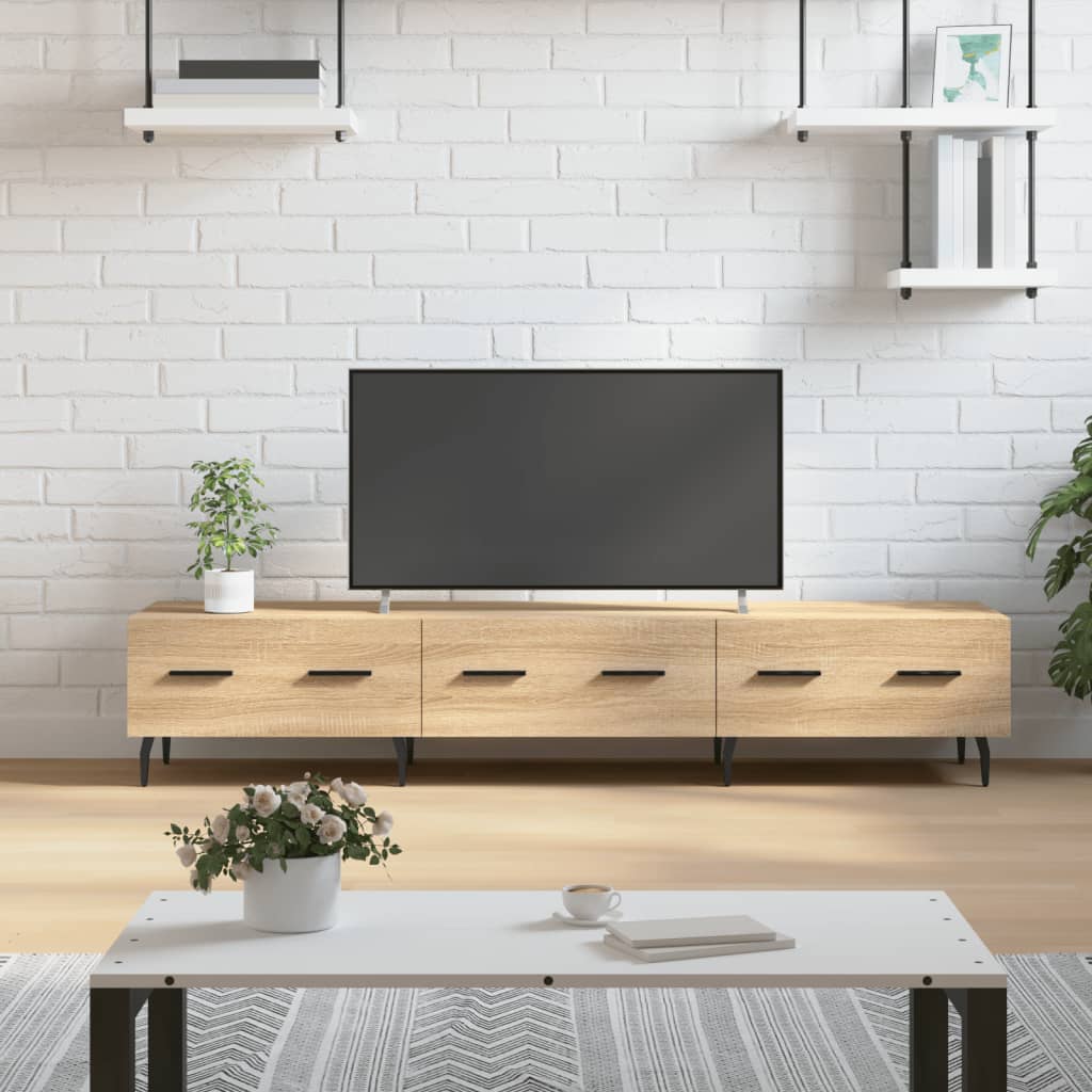 Tv-meubel 150x36x30 cm bewerkt hout sonoma eikenkleurig is nu te koop bij PeponiXL, paradijselijk wonen!