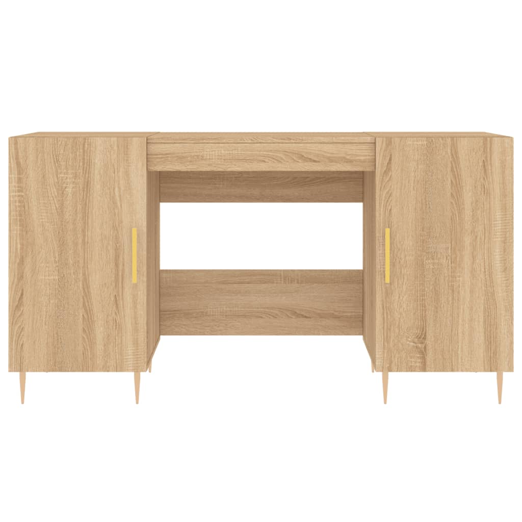Bureau 140x50x75 cm bewerkt hout sonoma eikenkleurig is nu te koop bij PeponiXL, paradijselijk wonen!