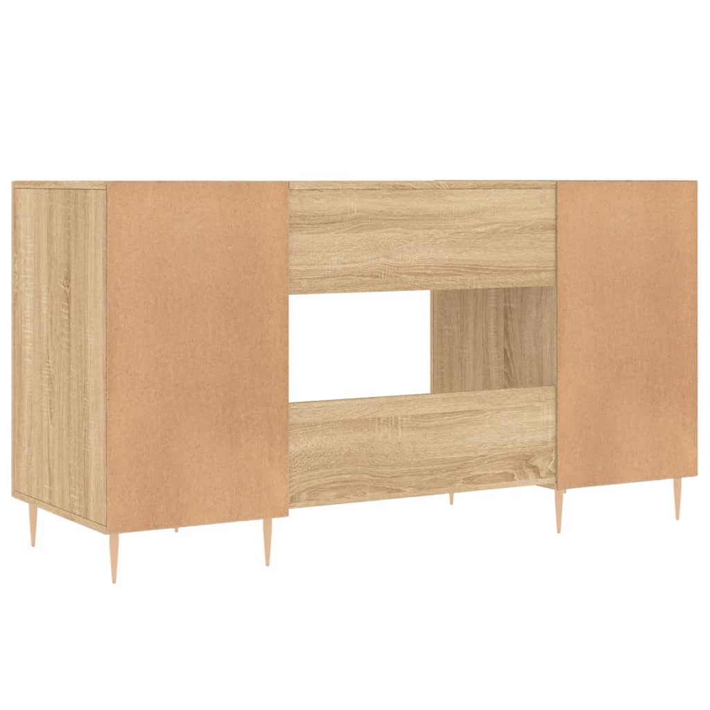 Bureau 140x50x75 cm bewerkt hout sonoma eikenkleurig is nu te koop bij PeponiXL, paradijselijk wonen!