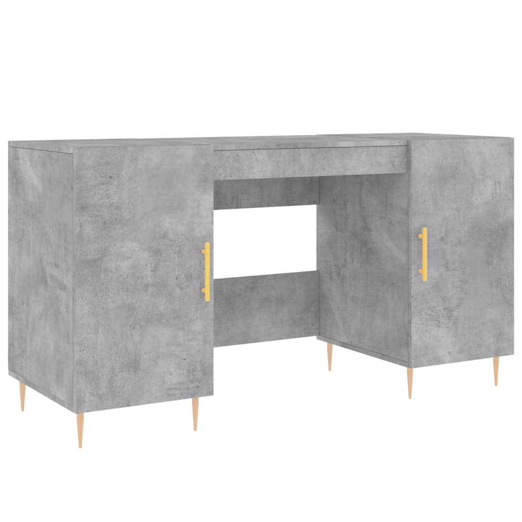 Bureau 140x50x75 cm bewerkt hout betongrijs is nu te koop bij PeponiXL, paradijselijk wonen!
