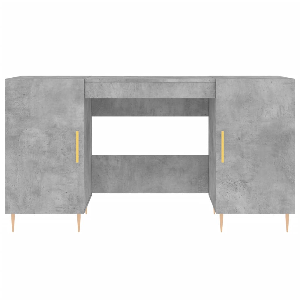 Bureau 140x50x75 cm bewerkt hout betongrijs is nu te koop bij PeponiXL, paradijselijk wonen!