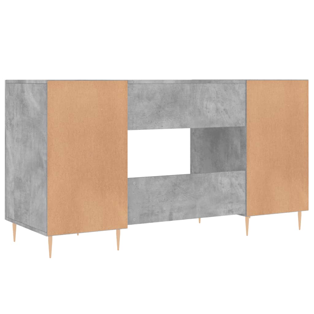 Bureau 140x50x75 cm bewerkt hout betongrijs is nu te koop bij PeponiXL, paradijselijk wonen!