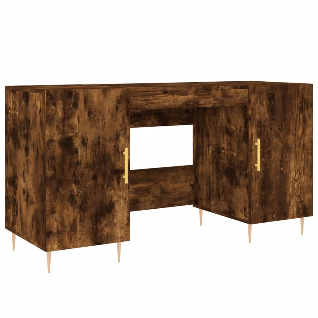 Bureau 140x50x75 cm bewerkt hout gerookt eikenkleurig is nu te koop bij PeponiXL, paradijselijk wonen!