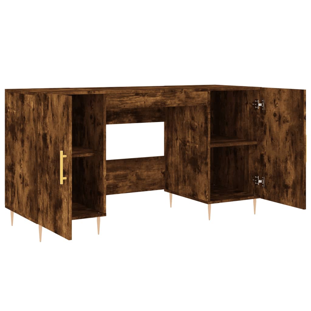 Bureau 140x50x75 cm bewerkt hout gerookt eikenkleurig is nu te koop bij PeponiXL, paradijselijk wonen!