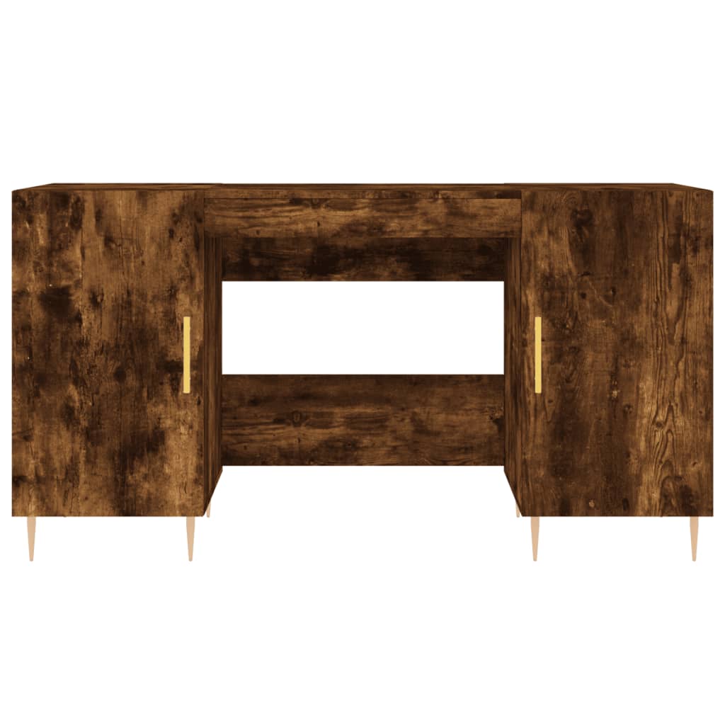 Bureau 140x50x75 cm bewerkt hout gerookt eikenkleurig is nu te koop bij PeponiXL, paradijselijk wonen!