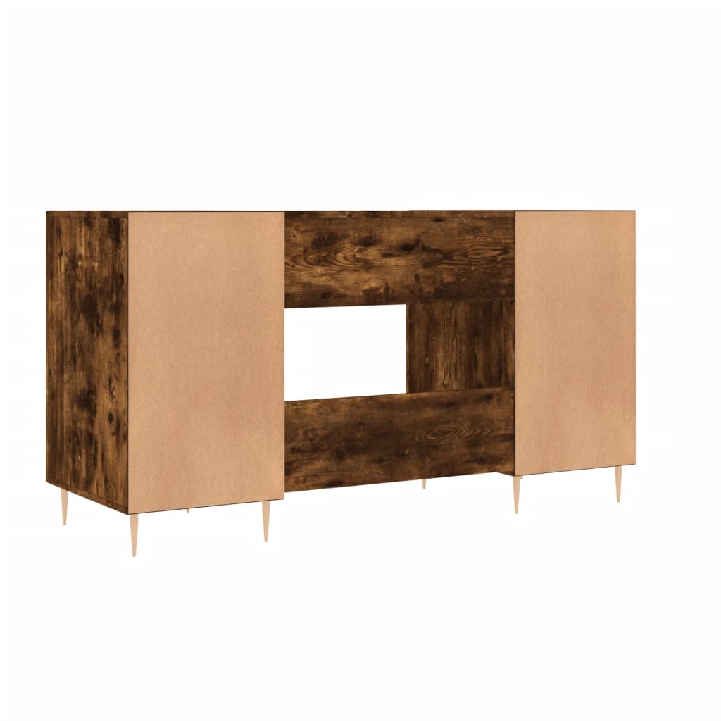 Bureau 140x50x75 cm bewerkt hout gerookt eikenkleurig is nu te koop bij PeponiXL, paradijselijk wonen!