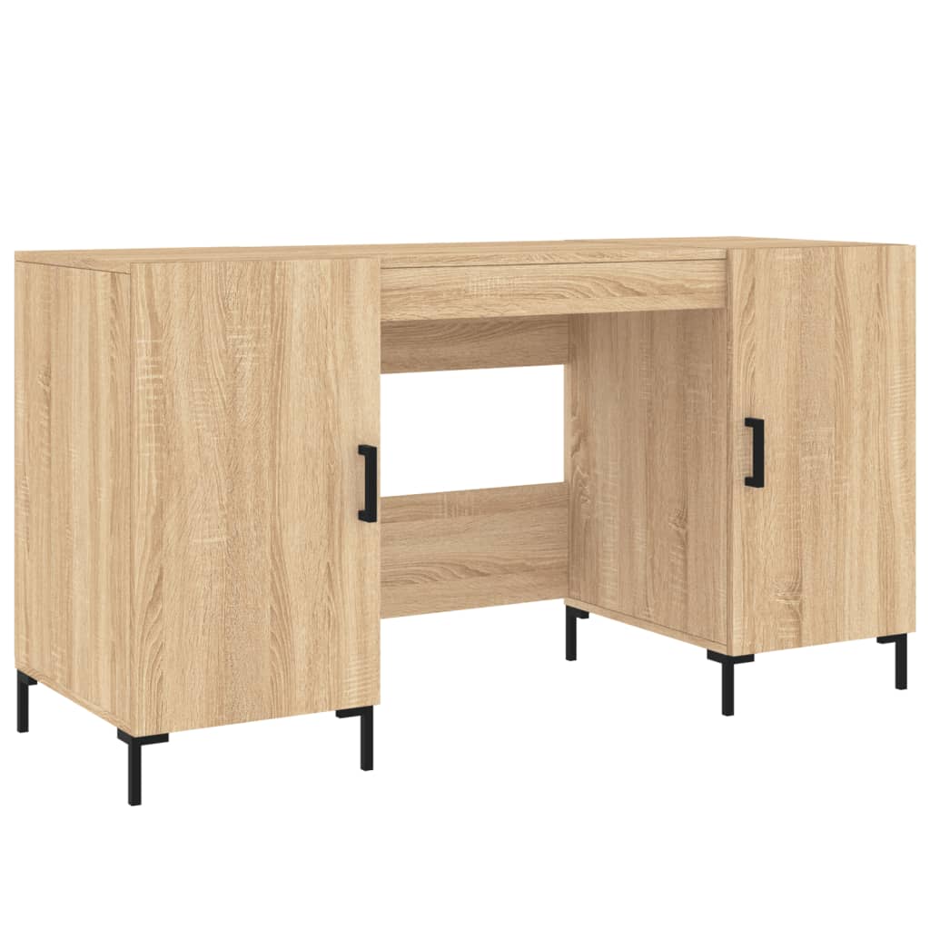 Bureau 140x50x75 cm bewerkt hout sonoma eikenkleurig is nu te koop bij PeponiXL, paradijselijk wonen!