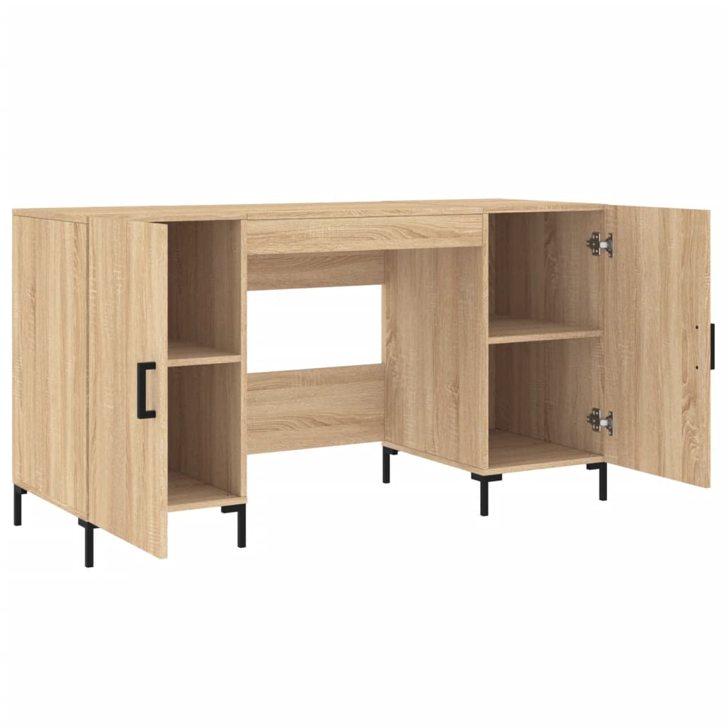 Bureau 140x50x75 cm bewerkt hout sonoma eikenkleurig is nu te koop bij PeponiXL, paradijselijk wonen!