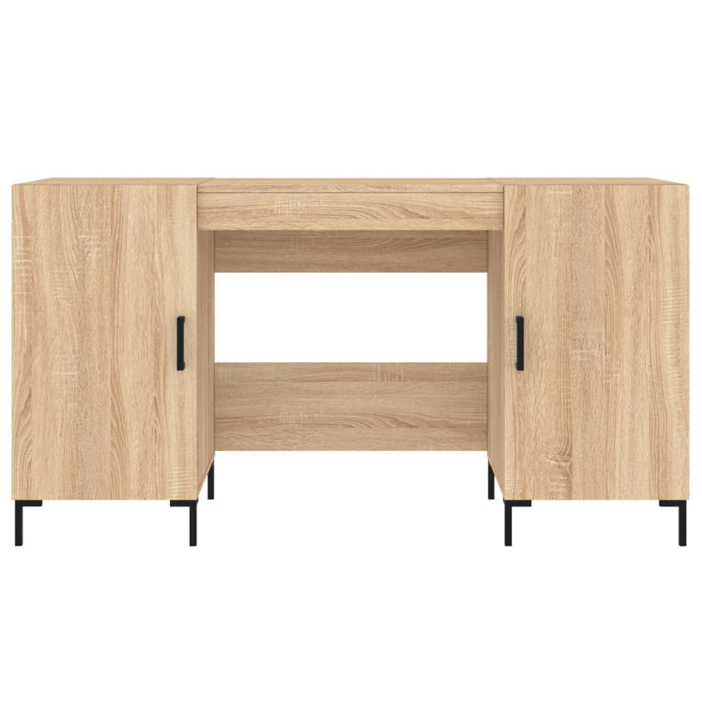 Bureau 140x50x75 cm bewerkt hout sonoma eikenkleurig is nu te koop bij PeponiXL, paradijselijk wonen!