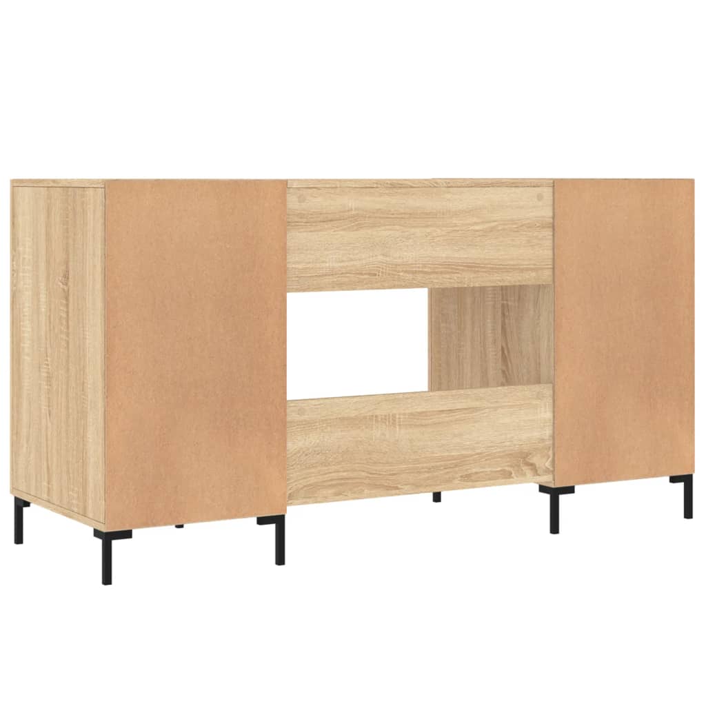 Bureau 140x50x75 cm bewerkt hout sonoma eikenkleurig is nu te koop bij PeponiXL, paradijselijk wonen!