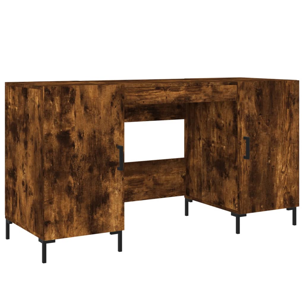 Bureau 140x50x75 cm bewerkt hout gerookt eikenkleurig is nu te koop bij PeponiXL, paradijselijk wonen!