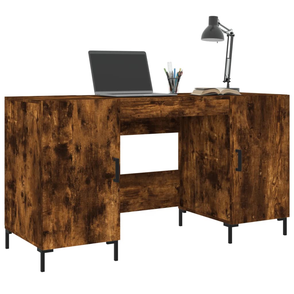 Bureau 140x50x75 cm bewerkt hout gerookt eikenkleurig is nu te koop bij PeponiXL, paradijselijk wonen!