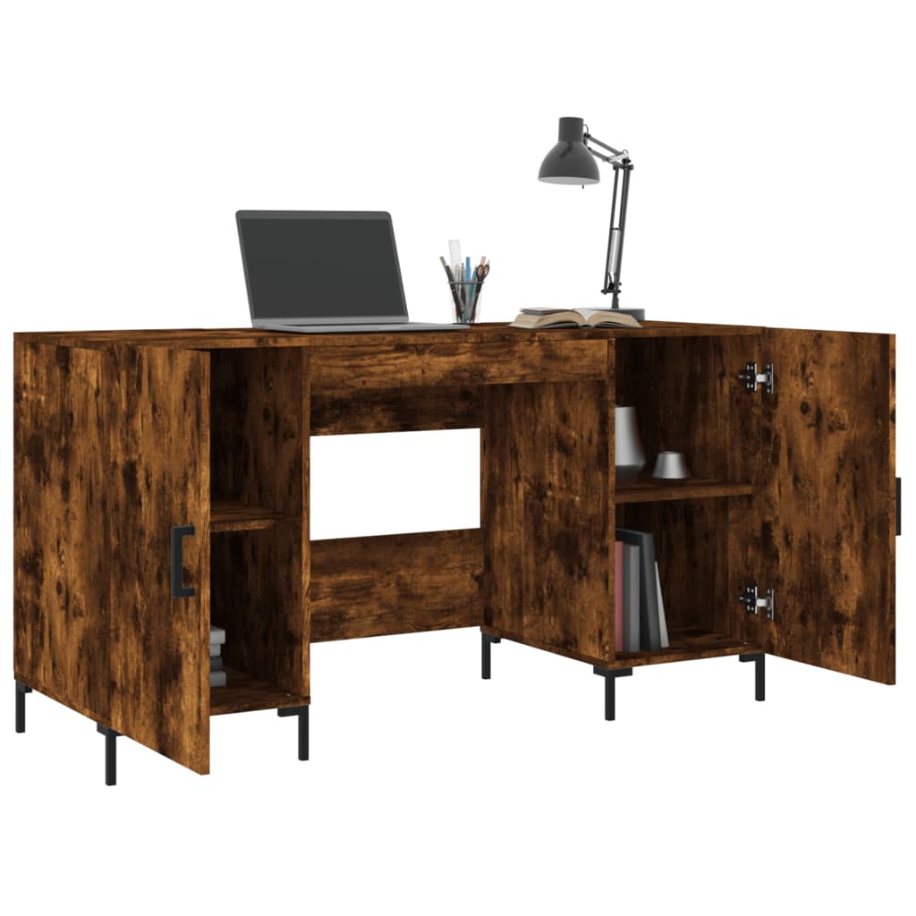 Bureau 140x50x75 cm bewerkt hout gerookt eikenkleurig is nu te koop bij PeponiXL, paradijselijk wonen!